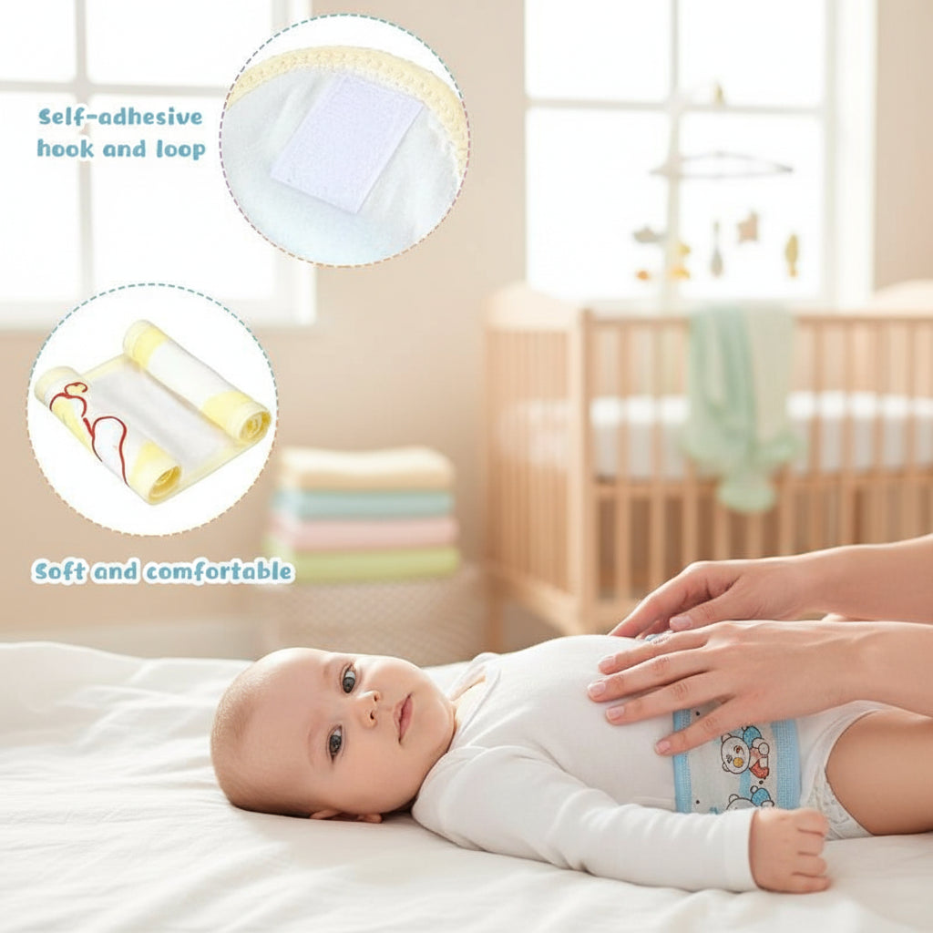 8 Pack Baby Belly Button Bands – Soft Cotton Umbilical Cord Belly Wraps with Cute Cartoon Patterns, Breathable Unisex Infant Belly Bands for Newborns 0–12 Months